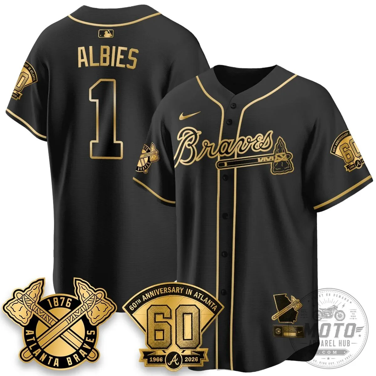 Atlanta Braves Ozzie Albies 60th Anniversary Special Edition Baseball Jersey