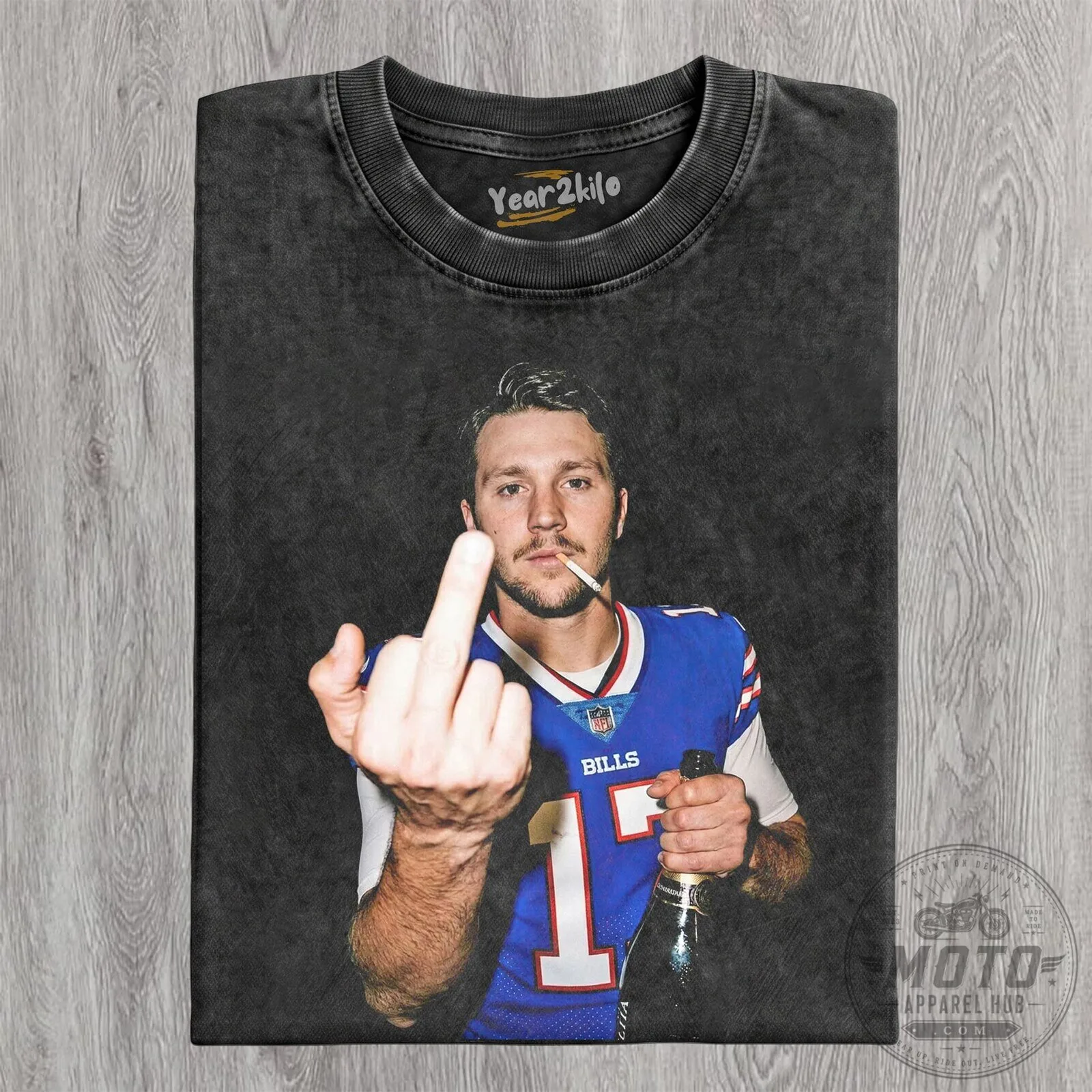 Josh Allen Buffalo Bills Football Quarterback Middle Finger Vintage T-Shirt