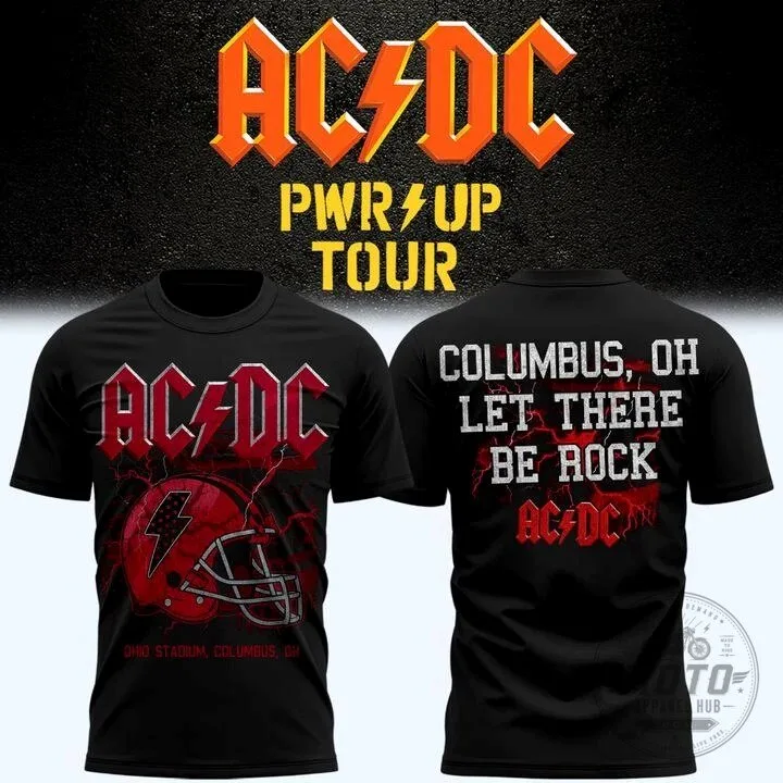 Ohio State Football AC/DC Power Up Tour Black Concert T-Shirt