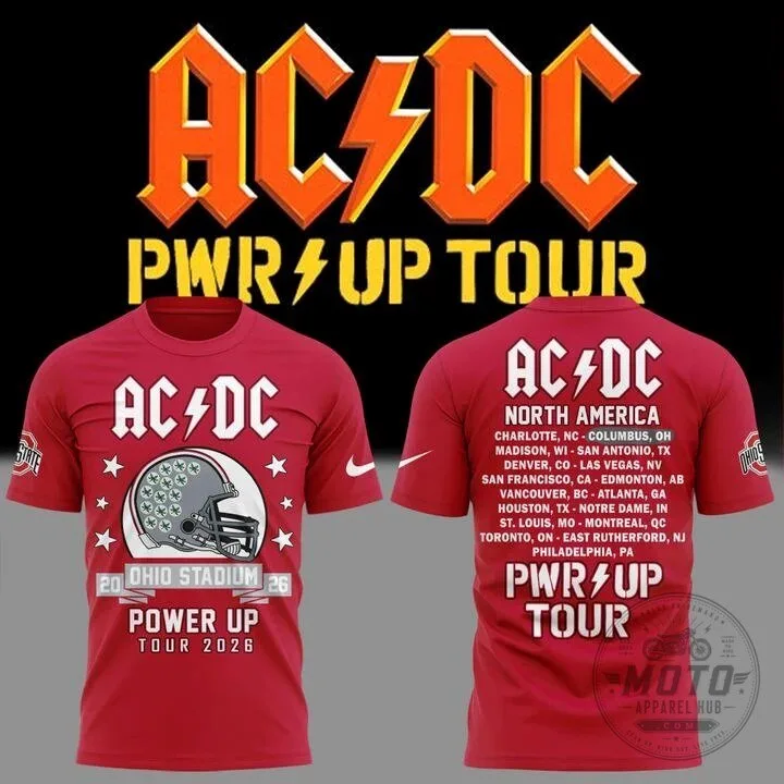 2026 Ohio State Buckeyes Football T-Shirt for AC/DC Power Up Tour Enthusiasts