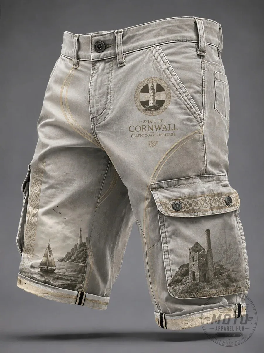 Spirit of Cornwall Celtic Coast Heritage Cargo Shorts