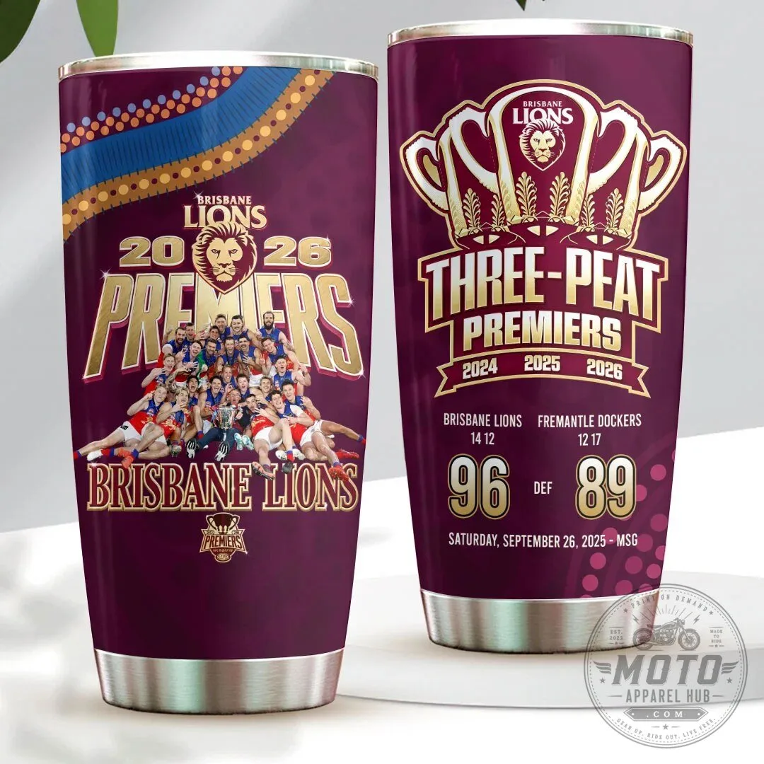 Brisbane Lions 2026 Premiers Australian Rules Football Team Tumbler