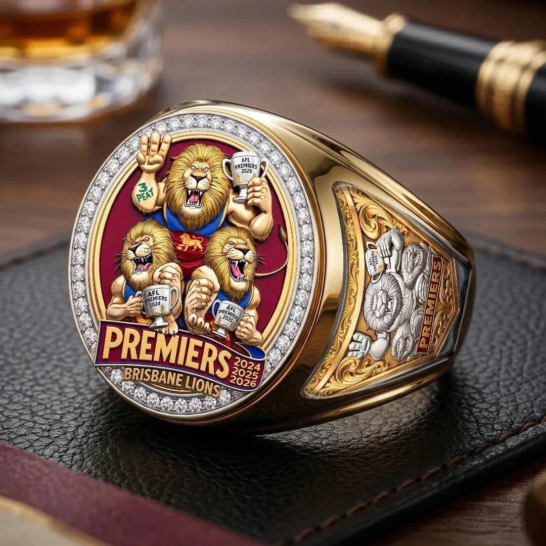 Brisbane Lions Australian Football League Premiers Threepeat Championship Ring