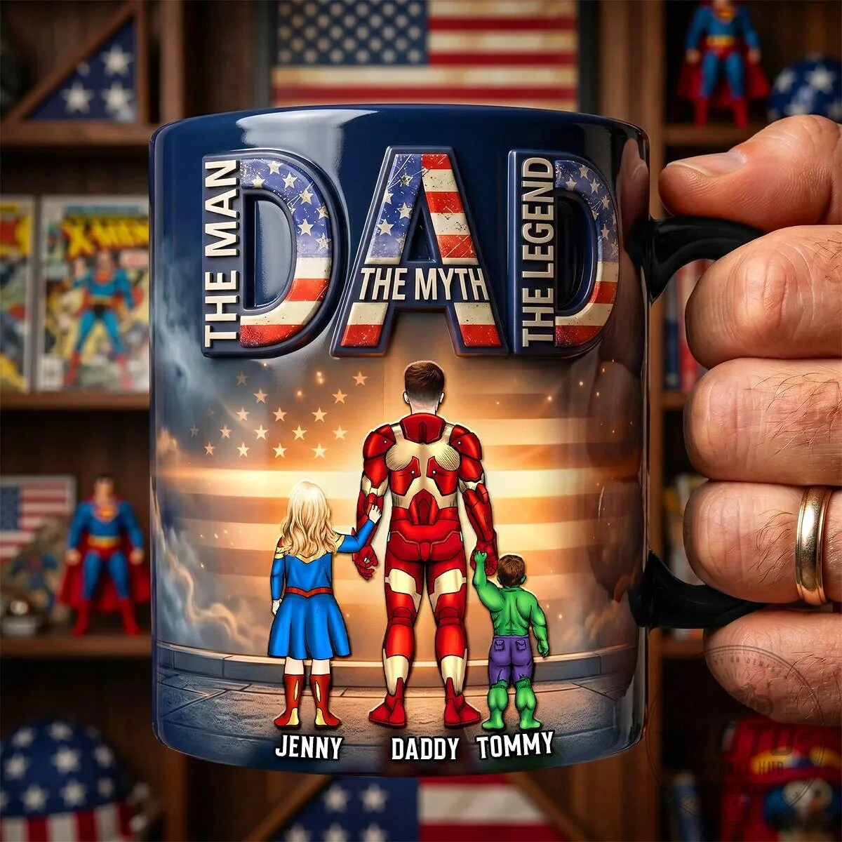 Superman The Man The Myth The Legend Personalized Dad And Kids Coffee Mug 8 Superman The Man The Myth The Legend Personalized Dad And Kids Coffee Mug