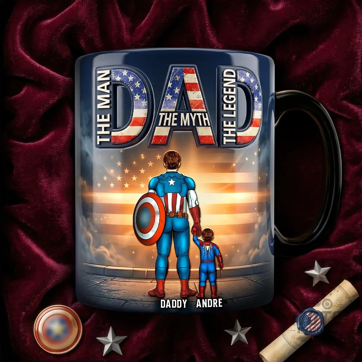 Superman The Man The Myth The Legend Personalized Dad And Kids Coffee Mug 9 Superman The Man The Myth The Legend Personalized Dad And Kids Coffee Mug