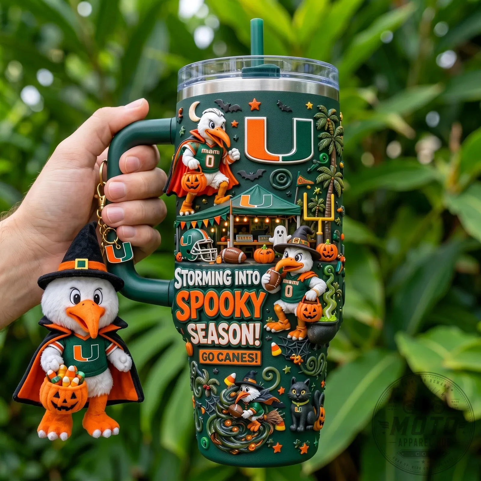 Miami Hurricanes Storming Into Spooky Season Halloween Football Tumbler 2 Miami Hurricanes Storming Into Spooky Season Halloween Football Tumbler
