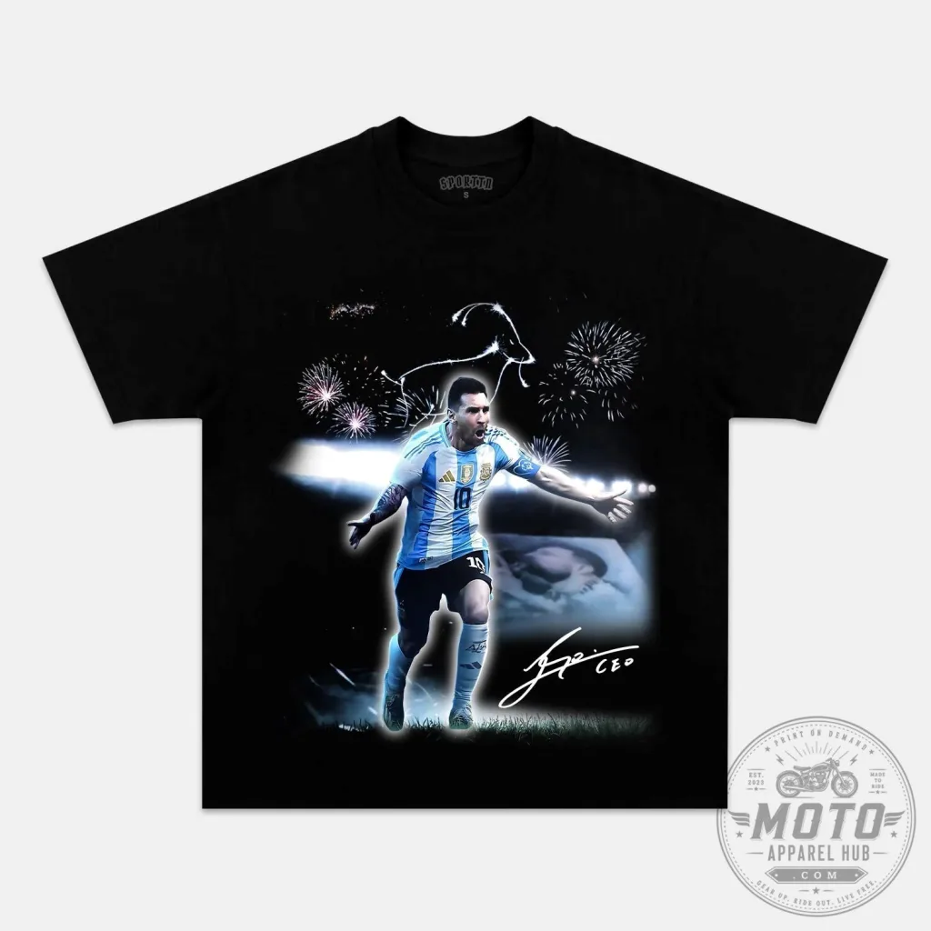 Lionel Messi Argentina Soccer Celebration Black T-Shirt Lionel Messi Argentina Soccer Celebration Black T-Shirt
