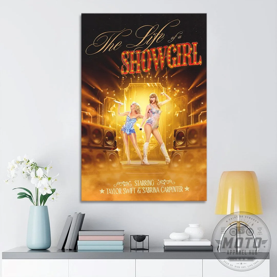 Taylor Swift and Sabrina Carpenter The Life of a Showgirl Wall Art Canvas