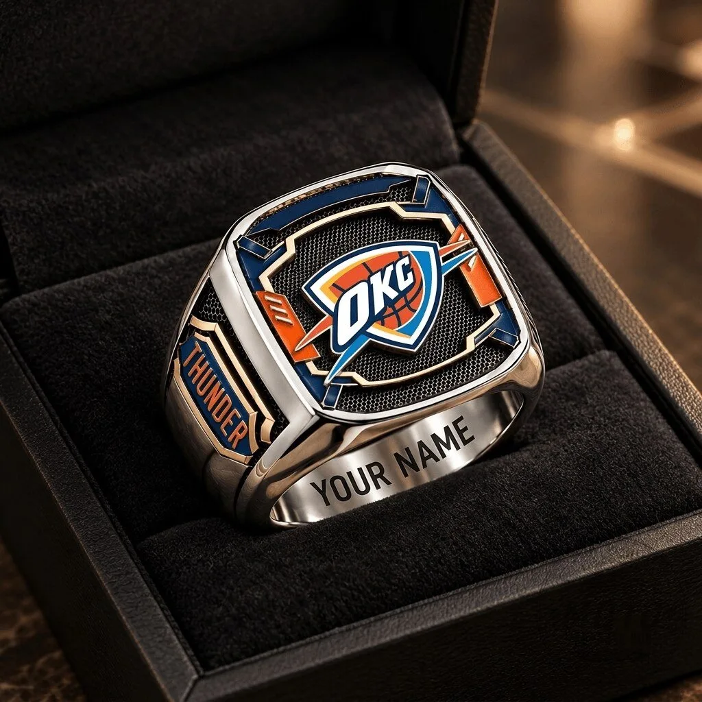 Oklahoma City Thunder NBA Basketball Team Custom Fan Championship Ring