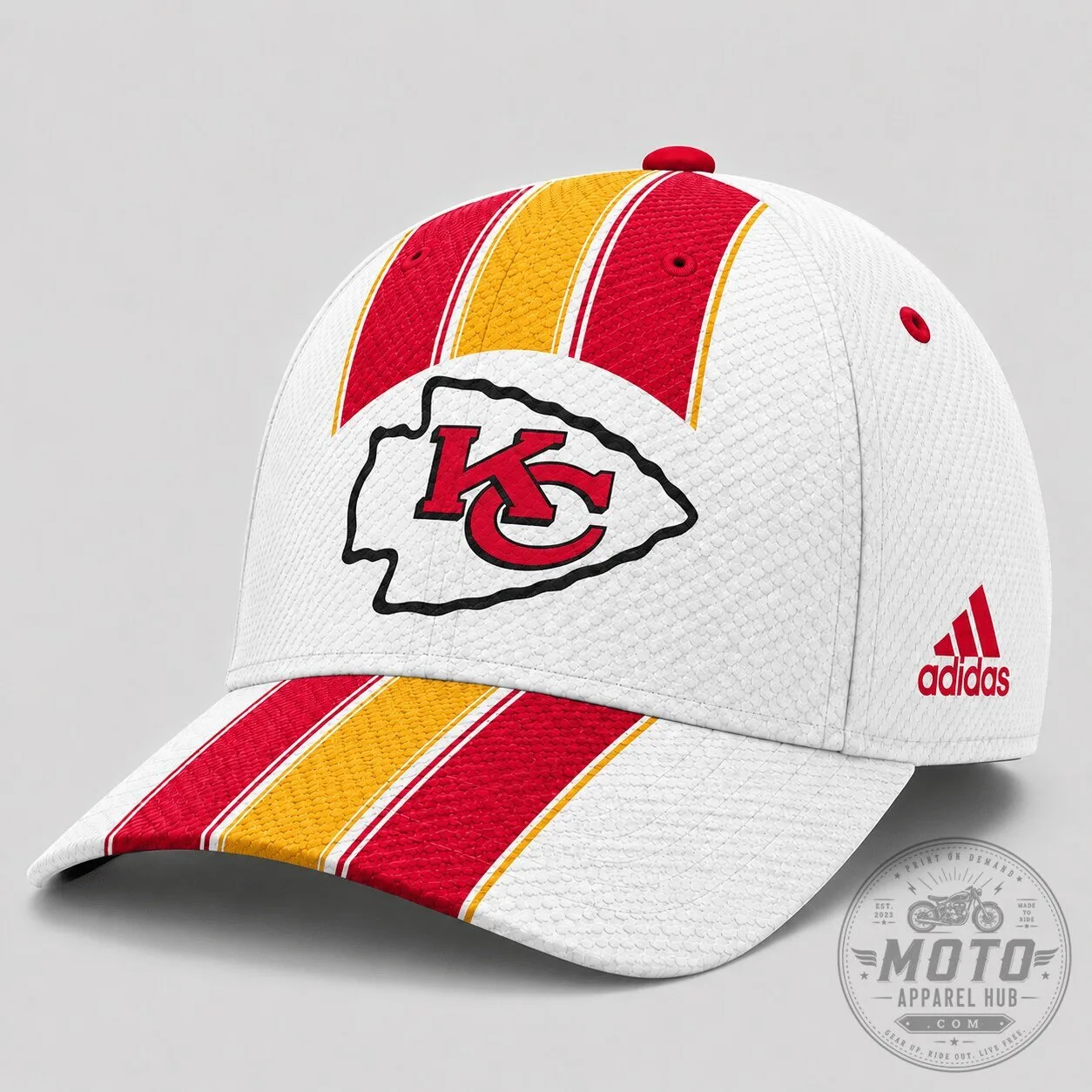 Kansas City Chiefs National Football League Adidas Triple Stripe White Cap Hat