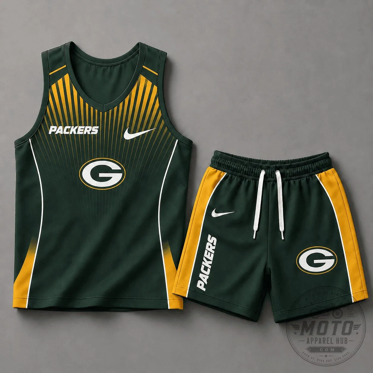 Green Bay Packers Nike Velocity Stripe Tank Top and Shorts Set