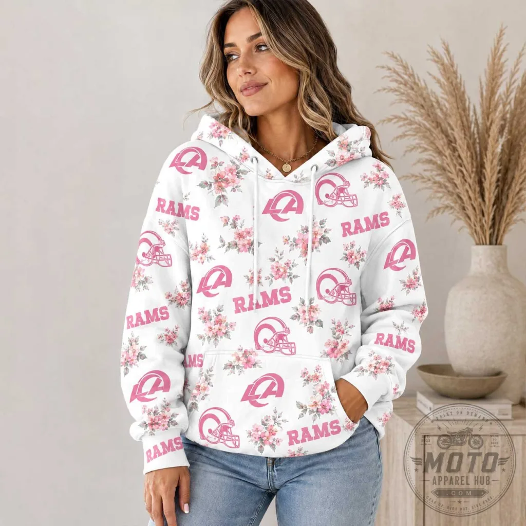 los-angeles-rams-national-football-league-pink-floral-team-pride-hoodie-for-women-featured Los Angeles Rams National Football League Pink Floral Team Pride Hoodie for Women