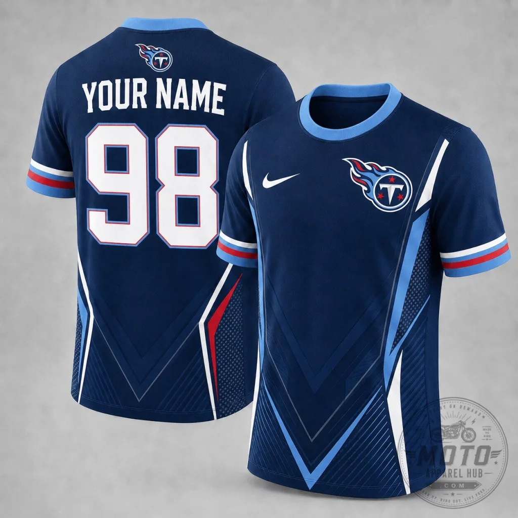 Tennessee Titans Custom Name and Number Personalized Athletic T-Shirt Tennessee Titans Custom Name and Number Personalized Athletic T-Shirt