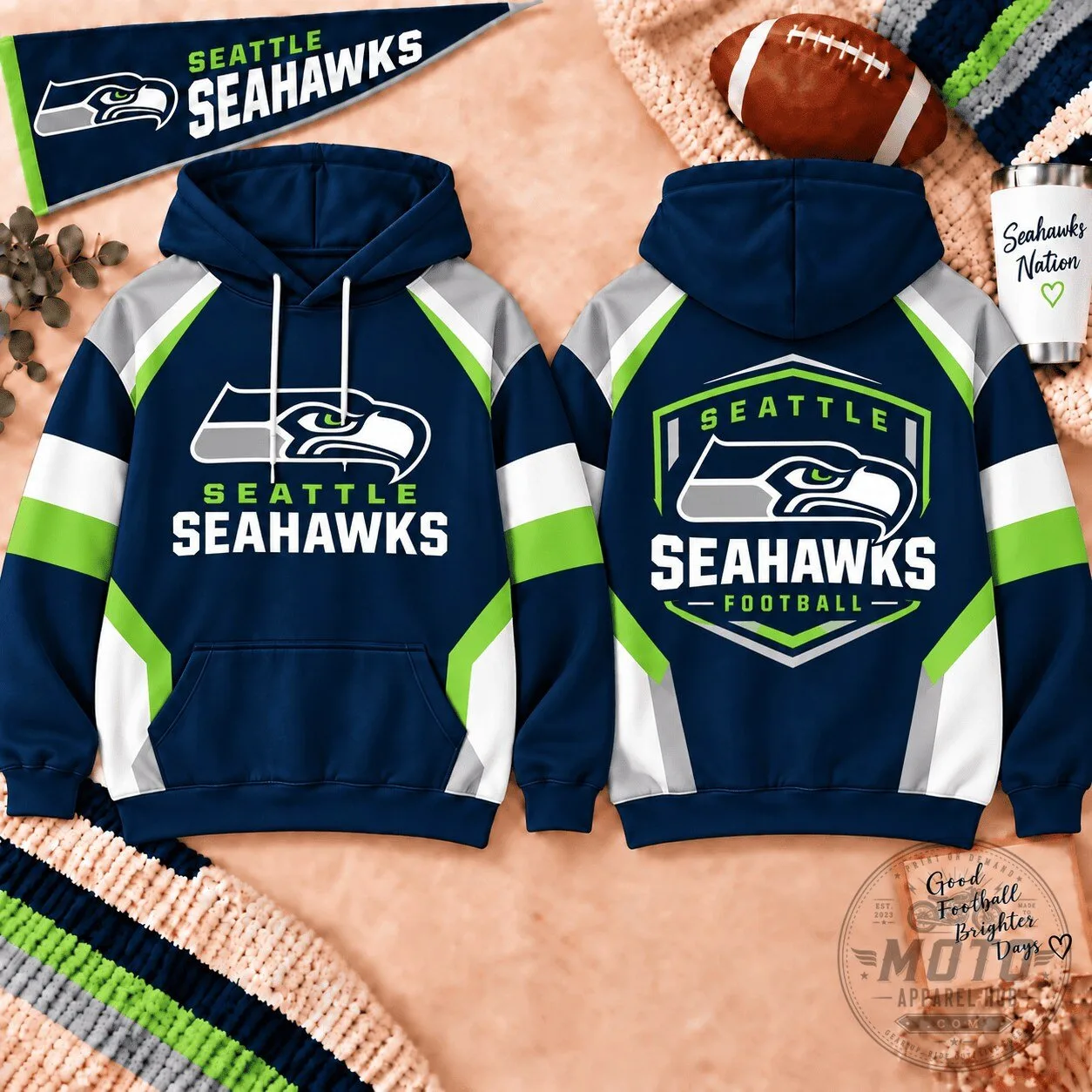 Seattle Seahawks NFL Football Team Color Block Hoodie 1 Seattle Seahawks NFL Football Team Color Block Hoodie
