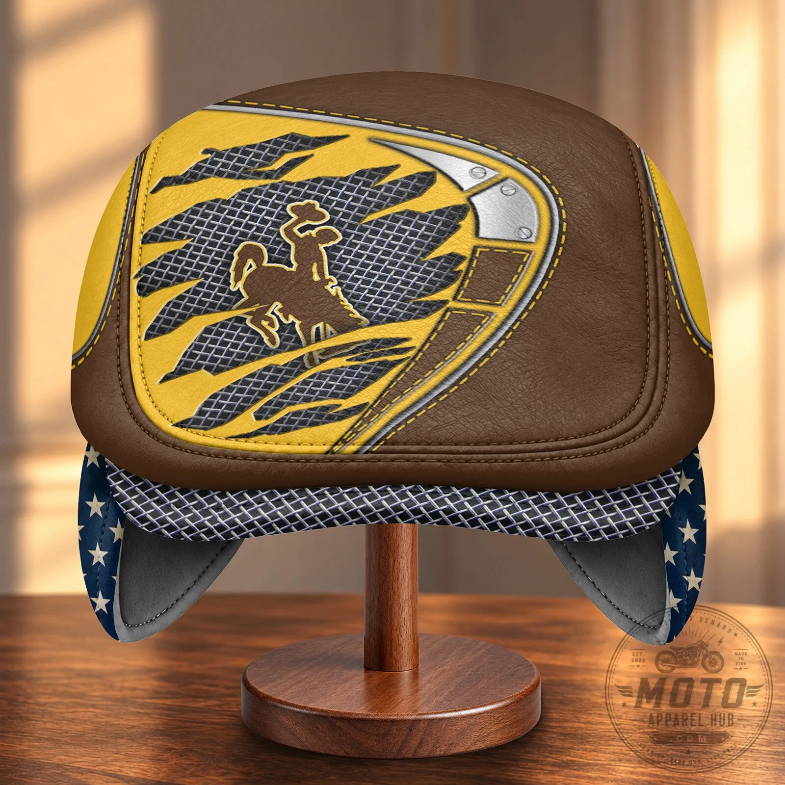 NCAA Flat Cap for Wyoming Cowboys with Versatile Foldable Ear Flaps 11 NCAA Flat Cap for Wyoming Cowboys with Versatile Foldable Ear Flaps