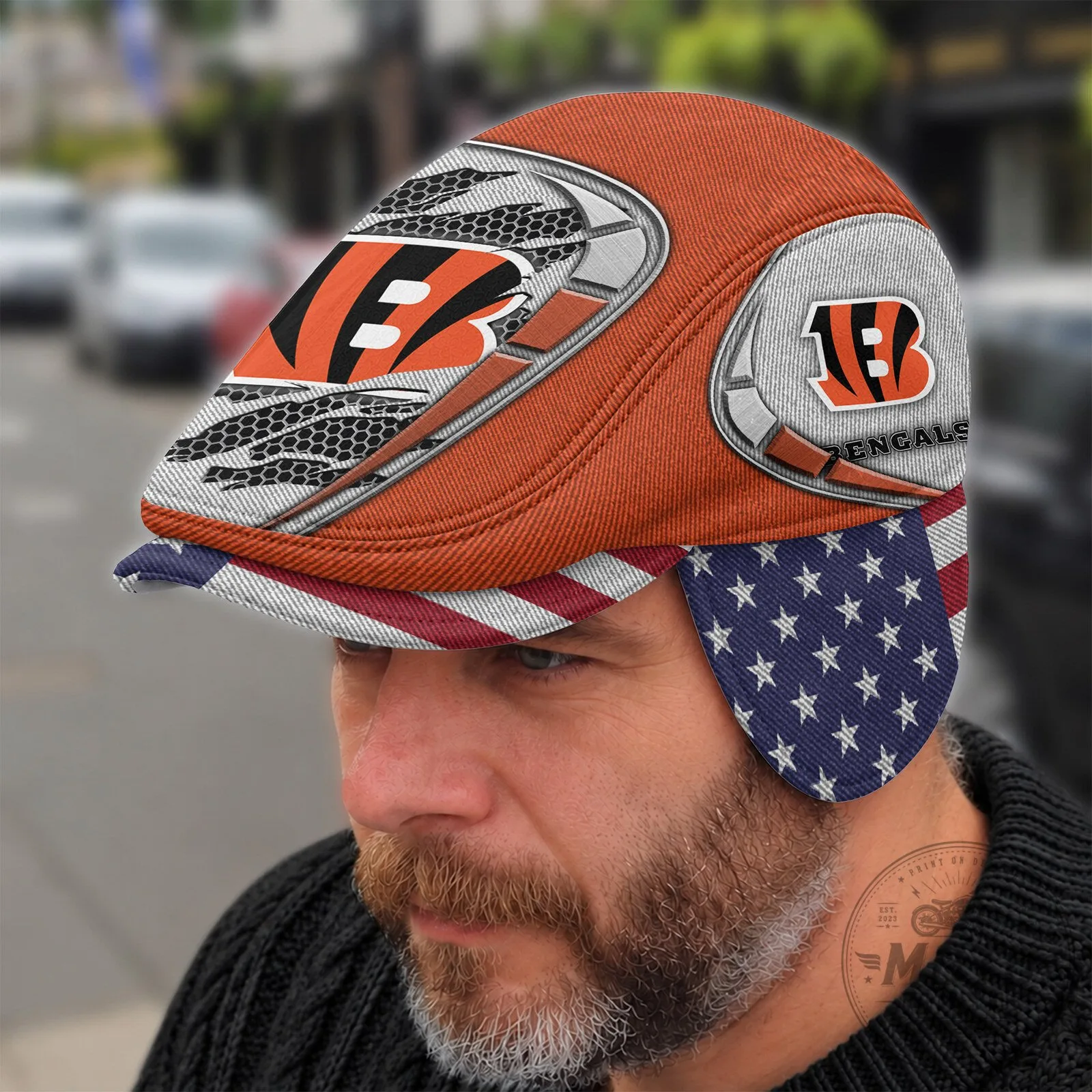 Cincinnati Bengals American Flag Flat Cap