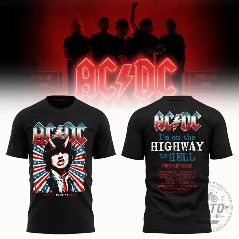 AC/DC Power Up Tour 2026 Highway To Hell Concert Black T-Shirt