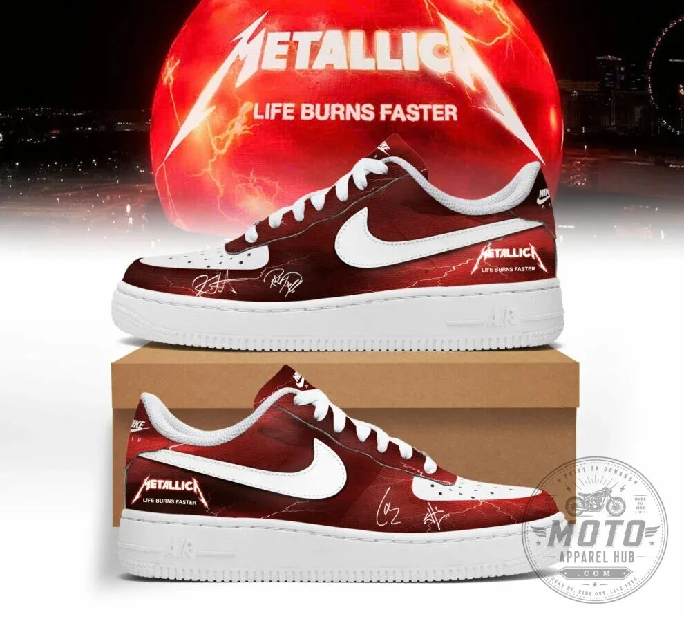 Metallica Life Burns Faster Sphere Las Vegas Concert Black Limited Edition Sneakers