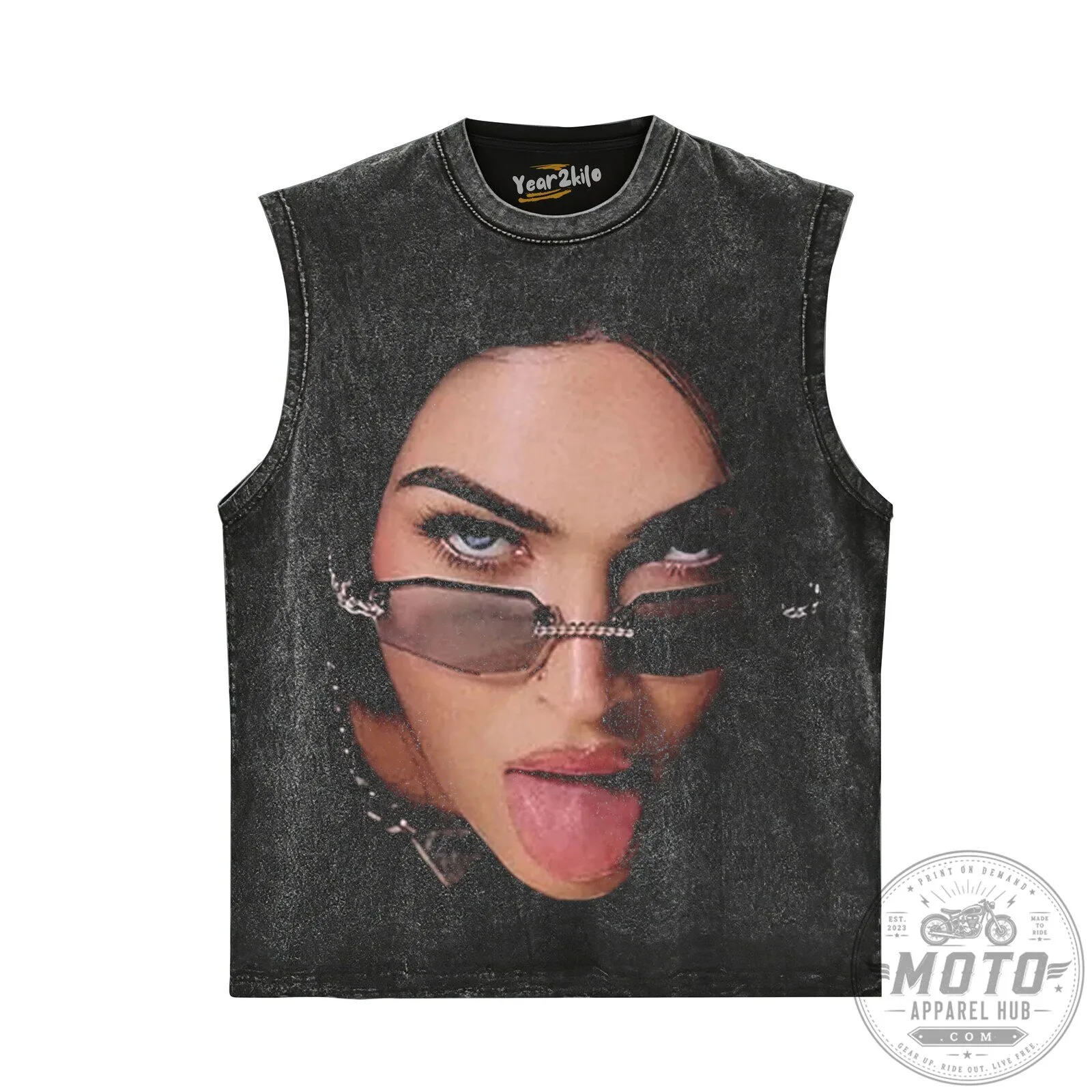 Megan Fox Iconic Tongue Out Pose Black Graphic T-Shirt 13 Megan Fox Iconic Tongue Out Pose Black Graphic T-Shirt