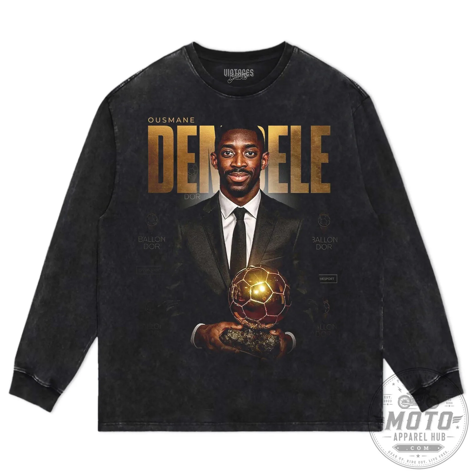 Ousmane Dembele Golden Ball Award Football Player Black Graphic T-Shirt 22 Ousmane Dembele Golden Ball Award Football Player Black Graphic T-Shirt