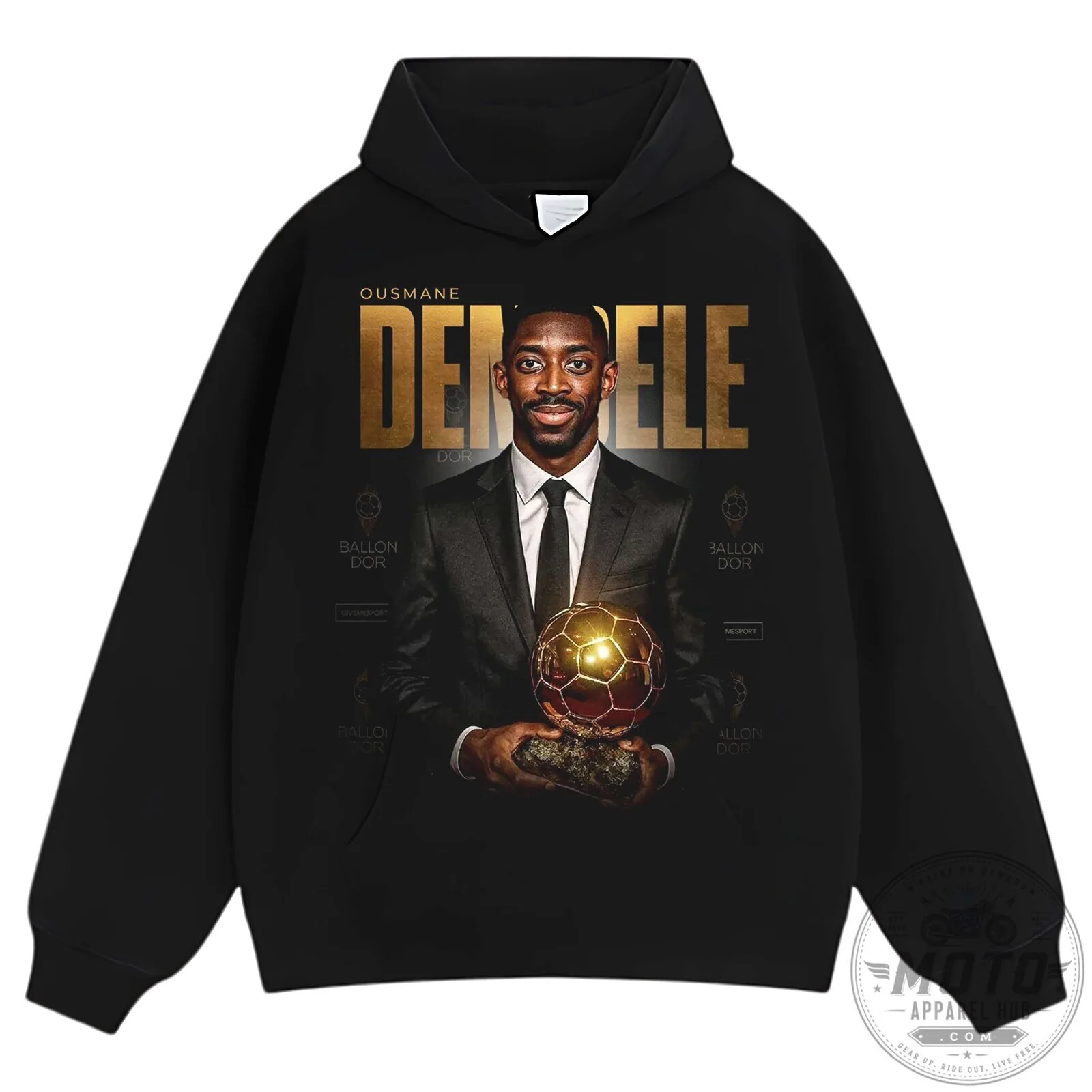 Ousmane Dembele Golden Ball Award Football Player Black Graphic T-Shirt 23 Ousmane Dembele Golden Ball Award Football Player Black Graphic T-Shirt