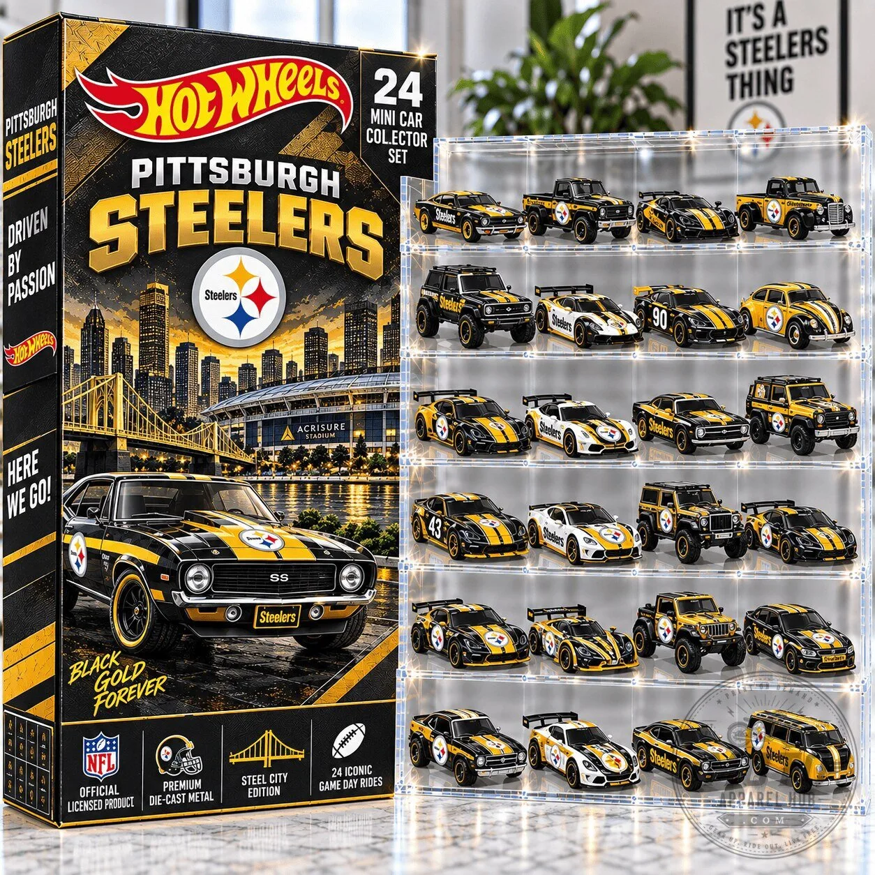 Pittsburgh Steelers Hot Wheels 24 Car Collector Set