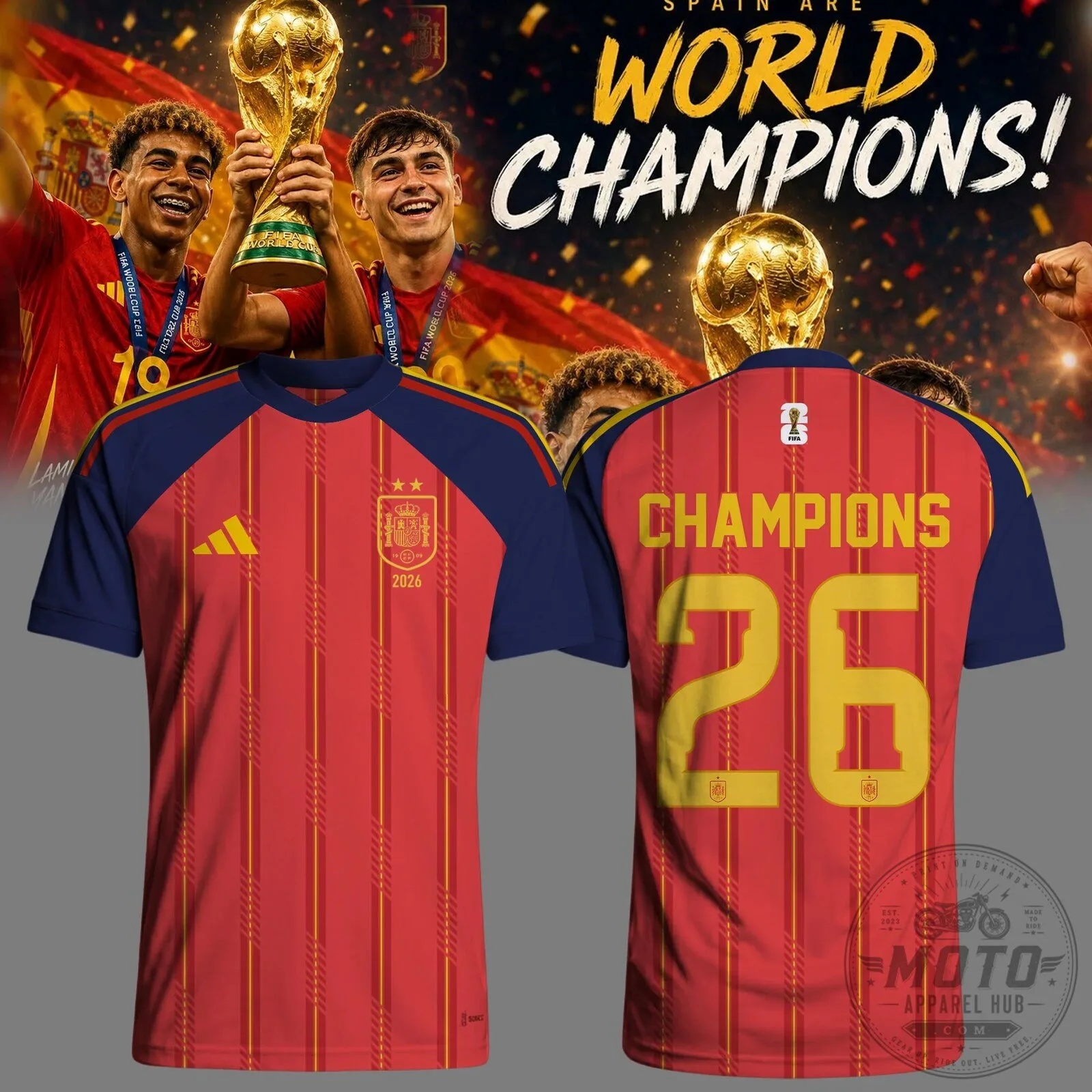 2026 World Champions Soccer Jersey for Spain National Football Team