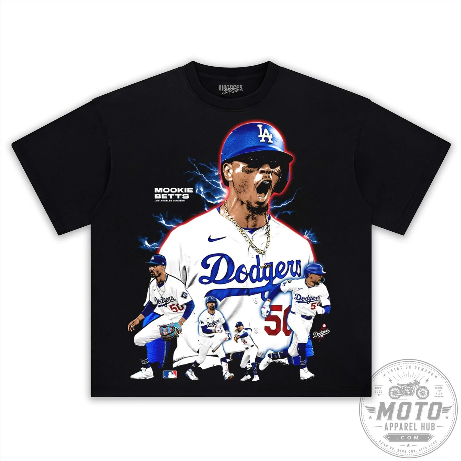 Graphic T-Shirt Featuring Mookie Betts of the Los Angeles Dodgers
