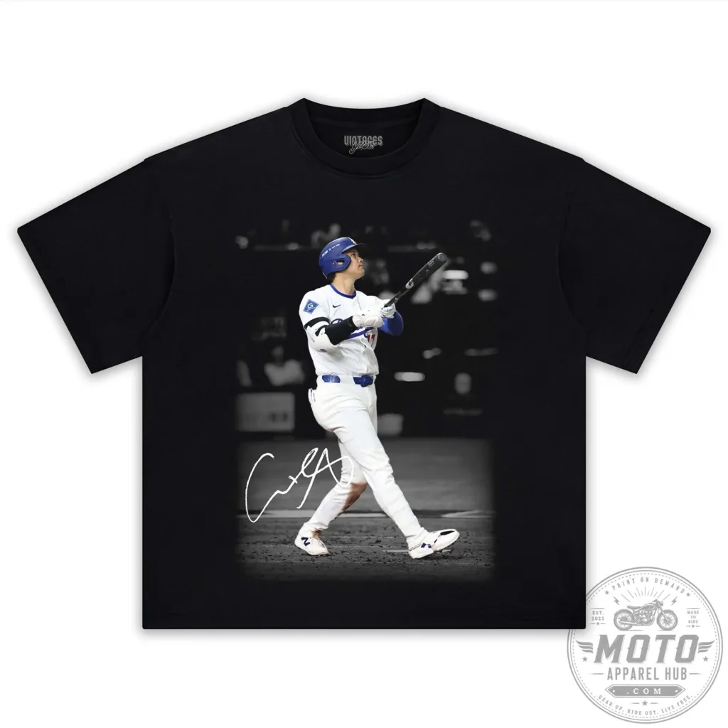 Shohei Ohtani Baseball Player Signature Graphic T-Shirt Shohei Ohtani Baseball Player Signature Graphic T-Shirt