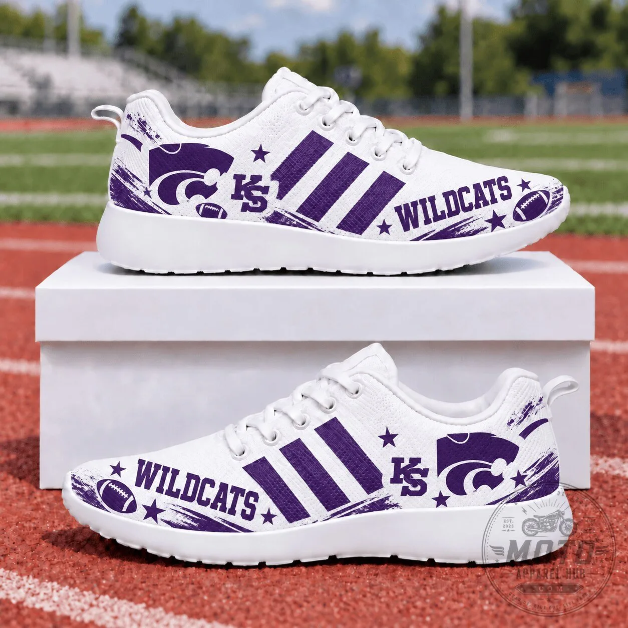 Kansas State Wildcats Purple Football Team Logo Design Shoes