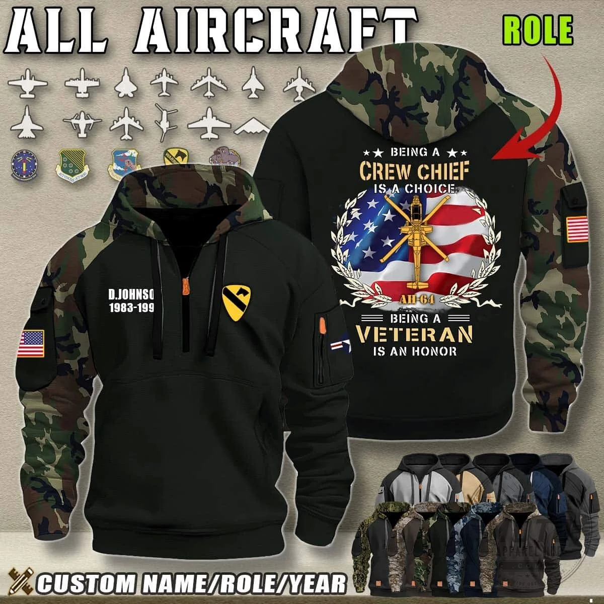 Aircraft Crew Chief Veteran Honor American Flag Camouflage Hoodie 16 Aircraft Crew Chief Veteran Honor American Flag Camouflage Hoodie