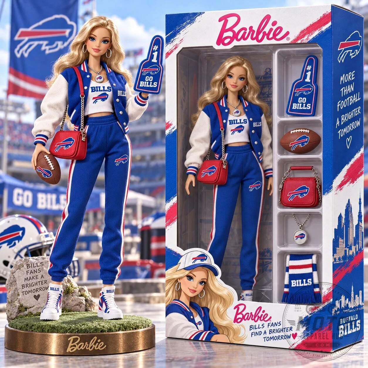 Barbie Buffalo Bills NFL Football Team Collectible Doll Figurine