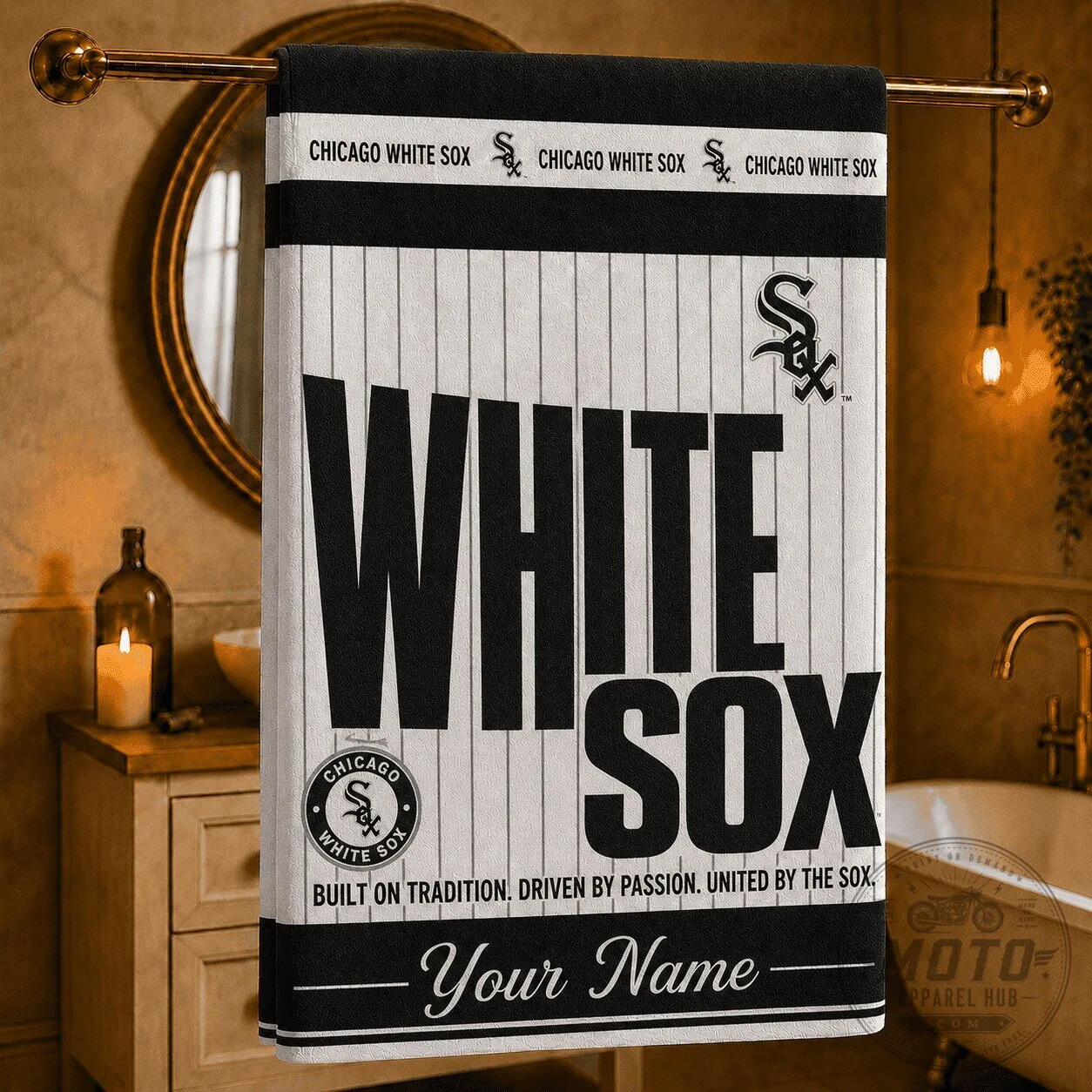 Chicago White Sox Personalized Baseball Fan Bath Towel