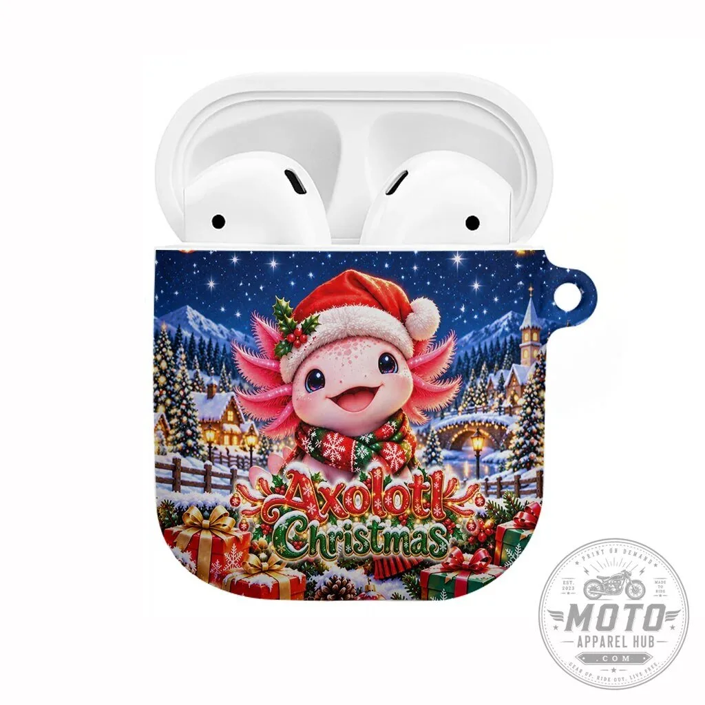 Cute Axolotl Christmas AirPods Case Winter Wonderland Holiday Gift
