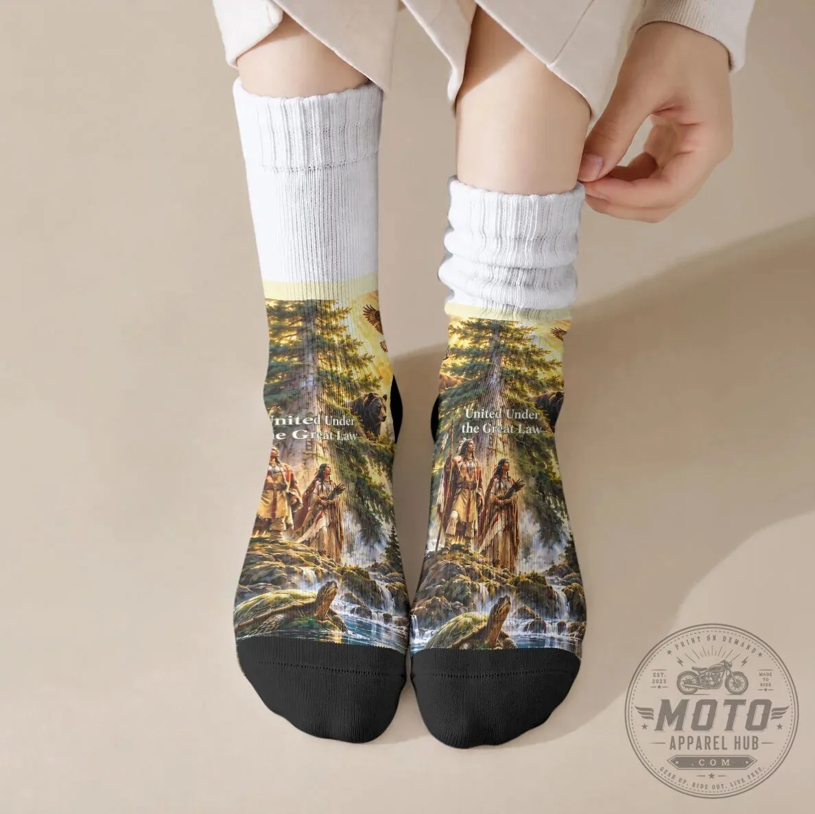 Iroquois We Do Not Inherit The Earth Native American Nature Art Crew Socks