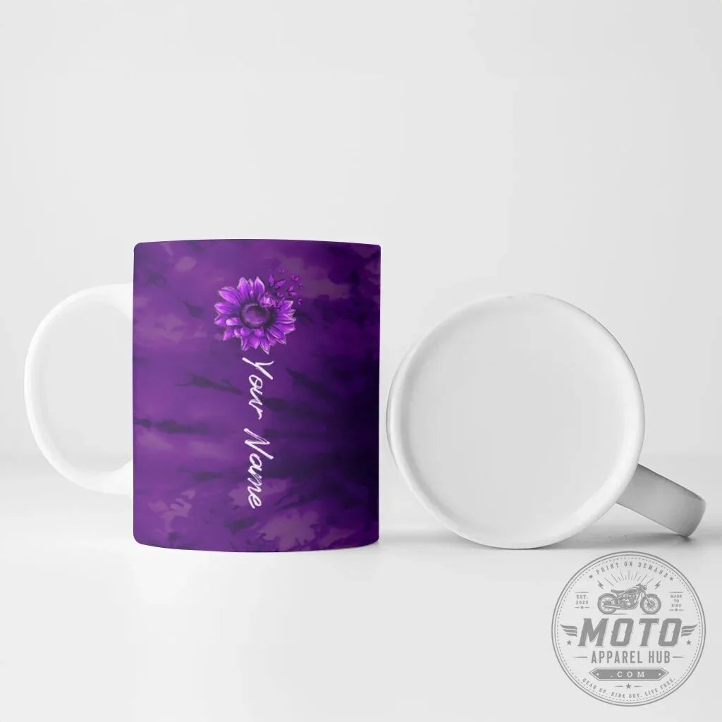 Personalized Domestic Violence Awareness Purple Sunflower Nobody Fights Alone Mug 12 Personalized Domestic Violence Awareness Purple Sunflower Nobody Fights Alone Mug