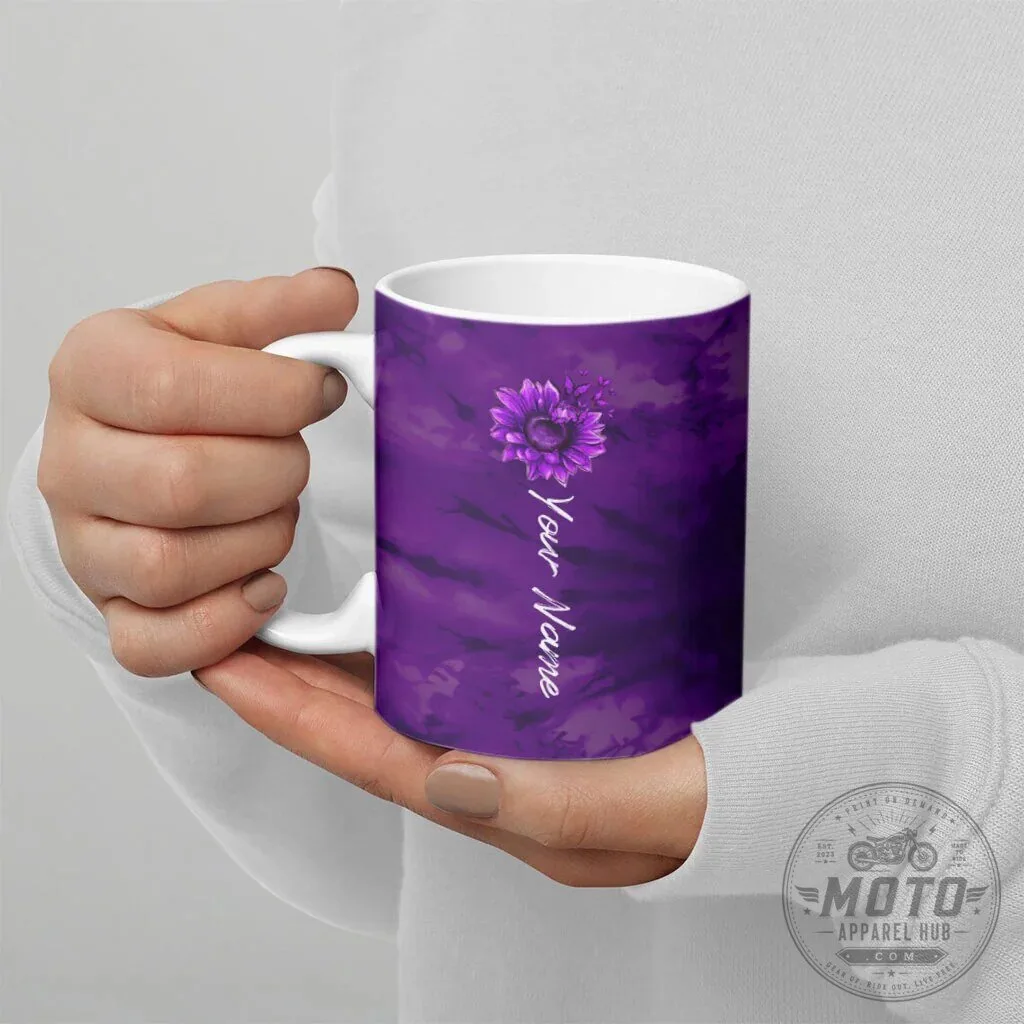 Personalized Domestic Violence Awareness Purple Sunflower Nobody Fights Alone Mug 15 Personalized Domestic Violence Awareness Purple Sunflower Nobody Fights Alone Mug