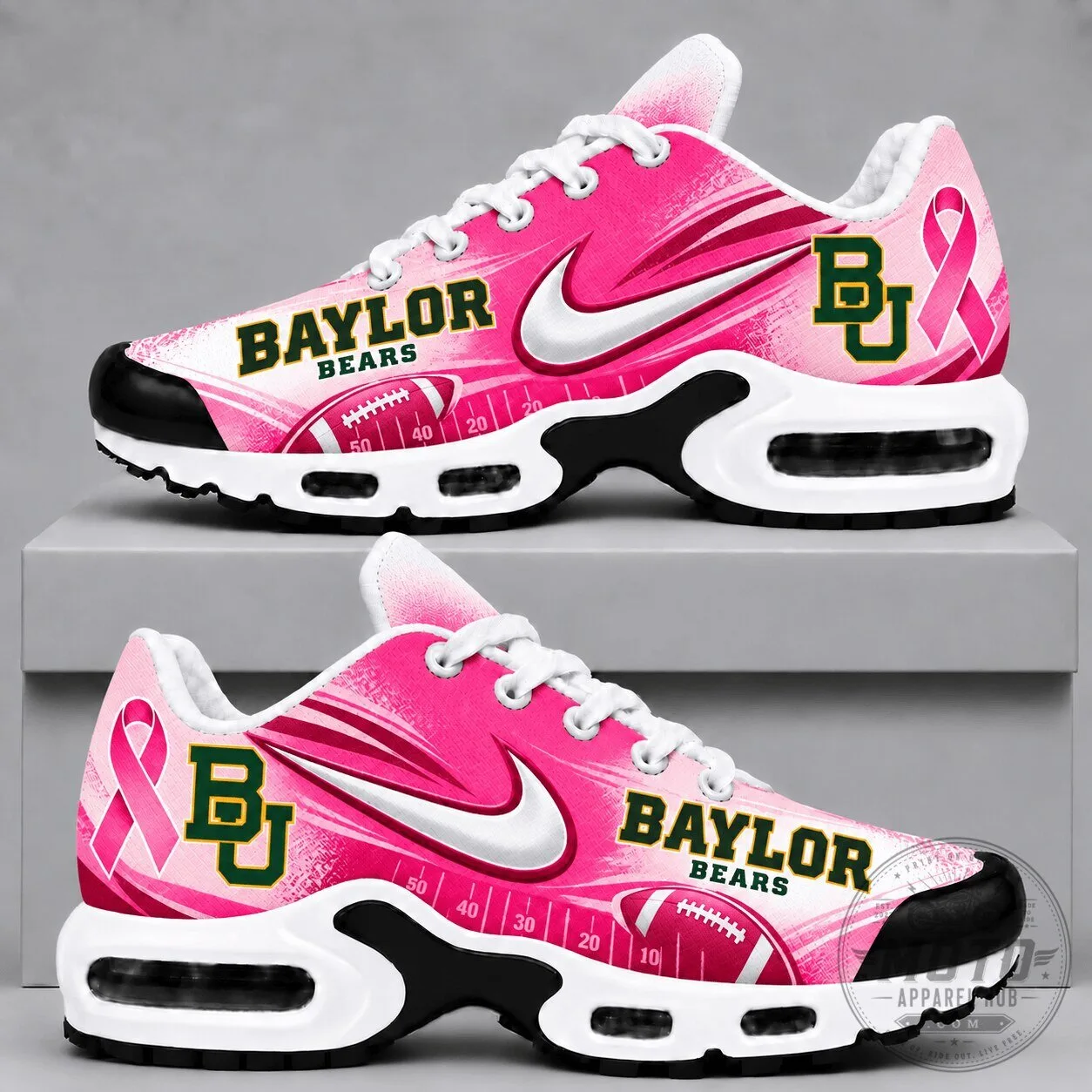 Baylor Bears Breast Cancer Awareness Pink Running Shoes for Women