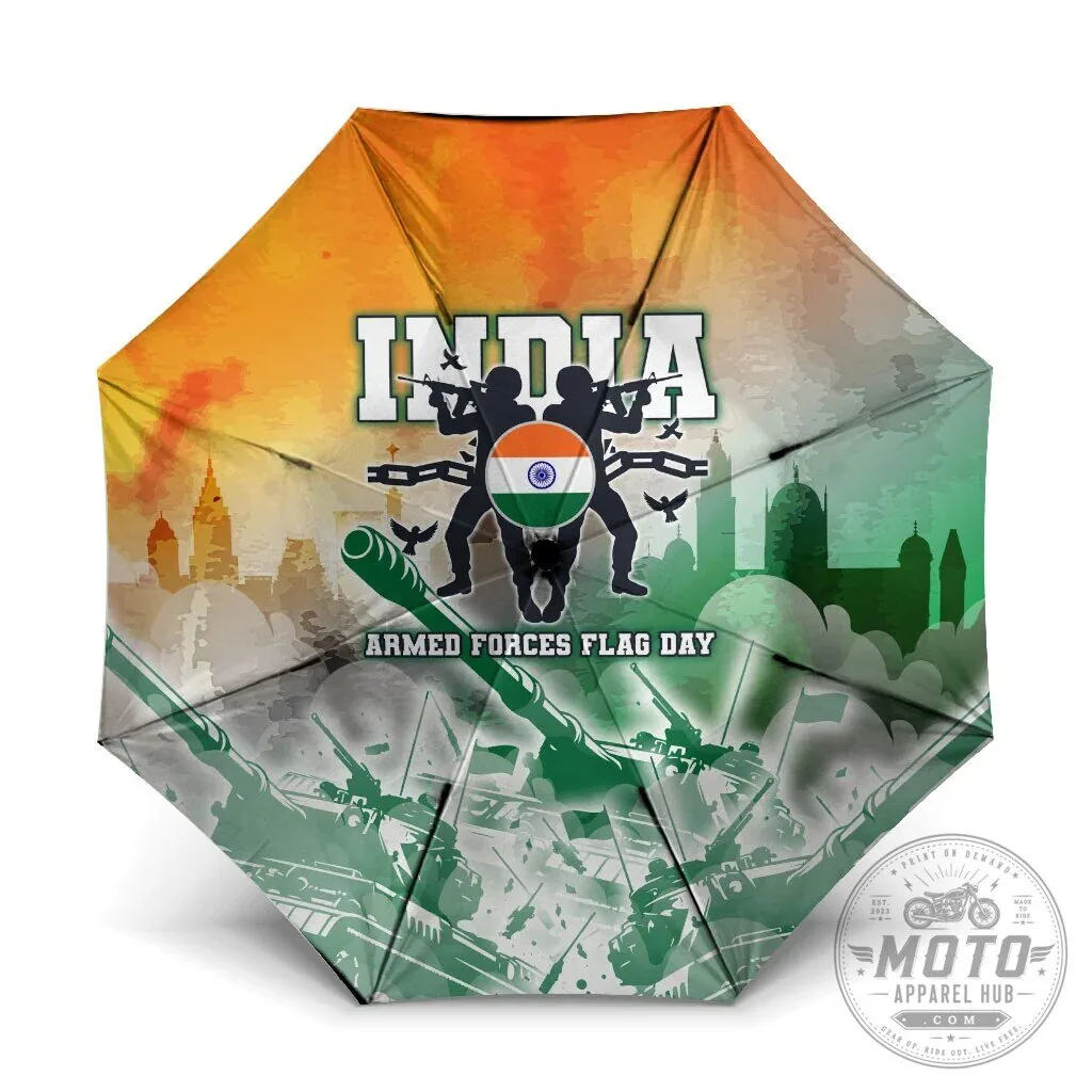 India Armed Forces Flag Day Umbrella Indian Military Flag Silhouette Umbrella