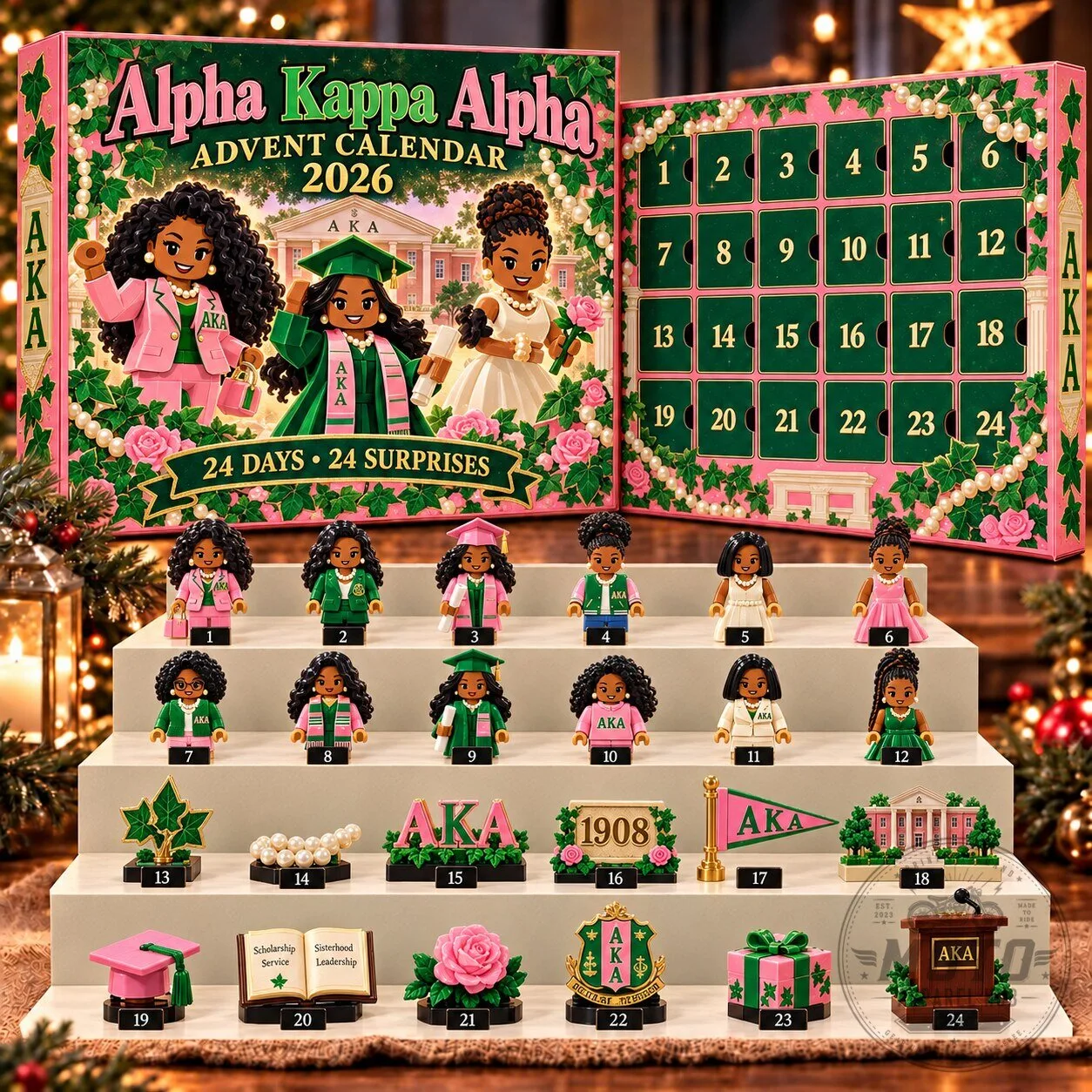 Alpha Kappa Alpha Sorority Inc. 2026 Holiday Countdown Advent Calendar Box