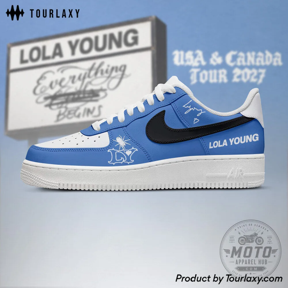 Lola Young Everything Begins Tour 2027 USA Canada Blue and White Sneakers
