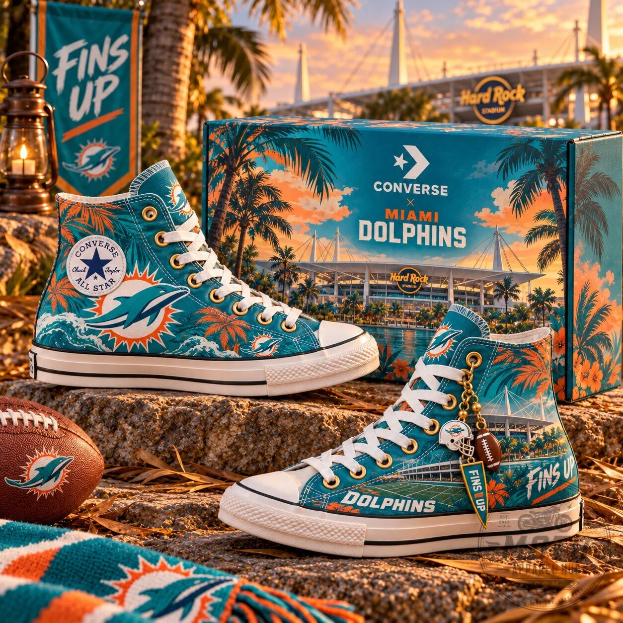Miami Dolphins NFL Football Team High-Top Sneakers