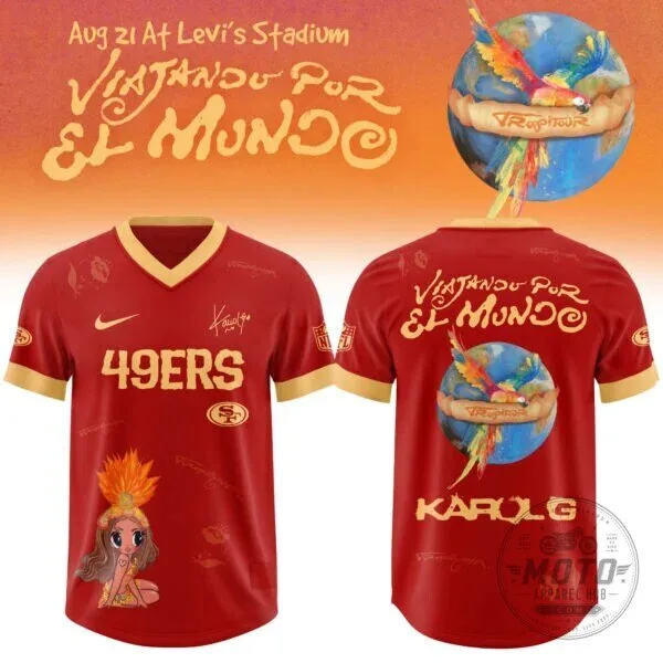 Karol G San Francisco 49ers Tropitour Football Jersey 5 Karol G San Francisco 49ers Tropitour Football Jersey