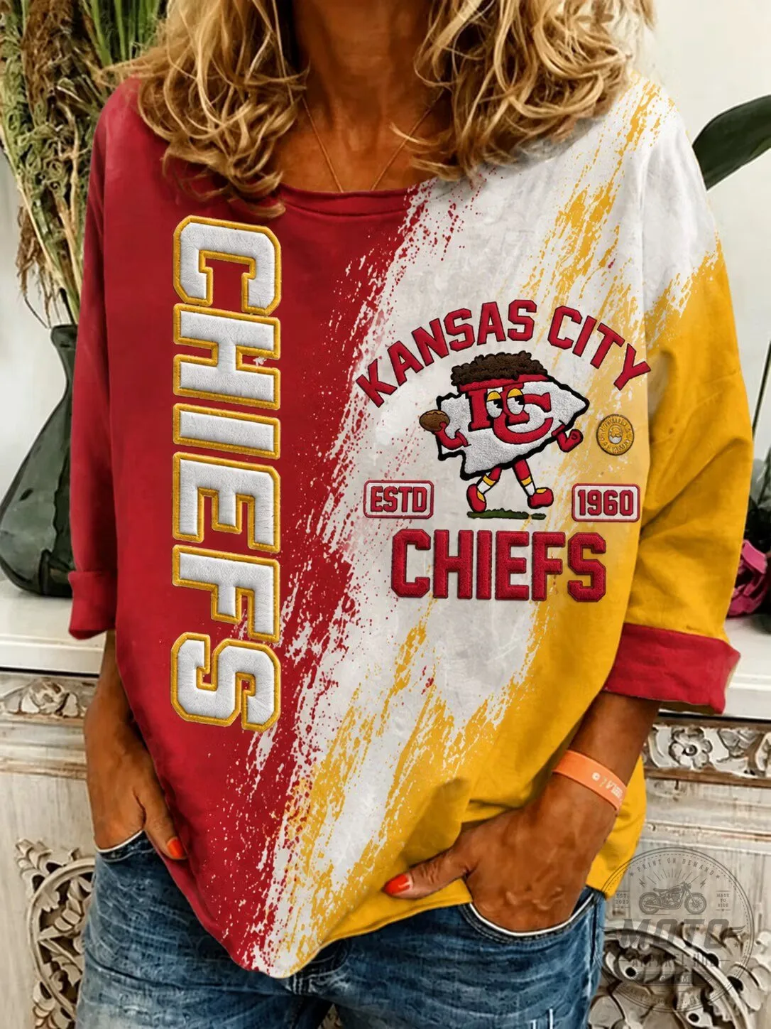 Kansas City Chiefs Football Team Long-Sleeve Sweatshirt