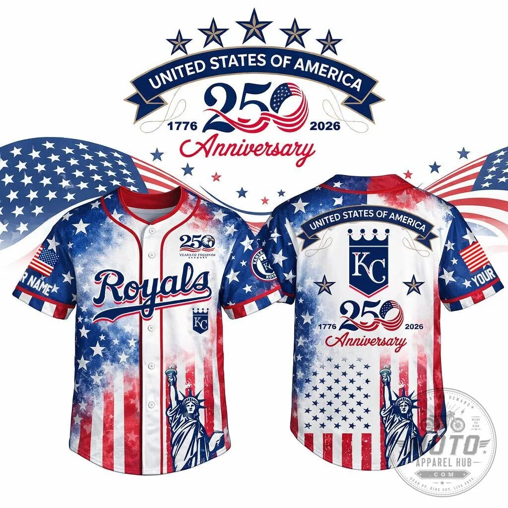 Kansas City Royals Personalized 250th Anniversary United States of America Baseball Jersey