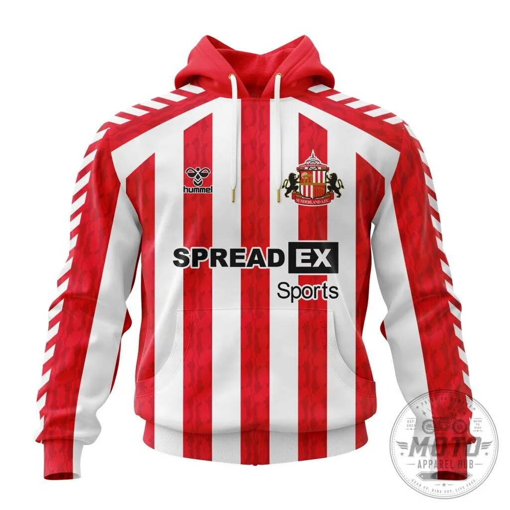 Sunderland Football Club Red and White Striped Team Style Hoodie