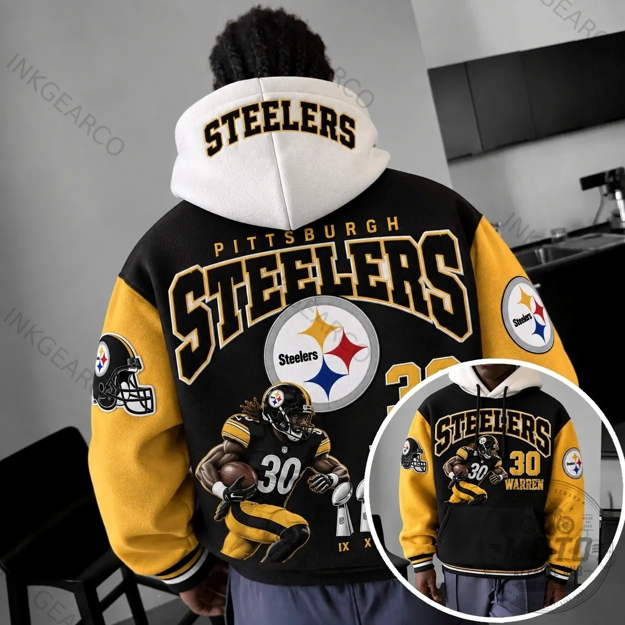 Varsity Hoodie for Pittsburgh Steelers NFL Football Team