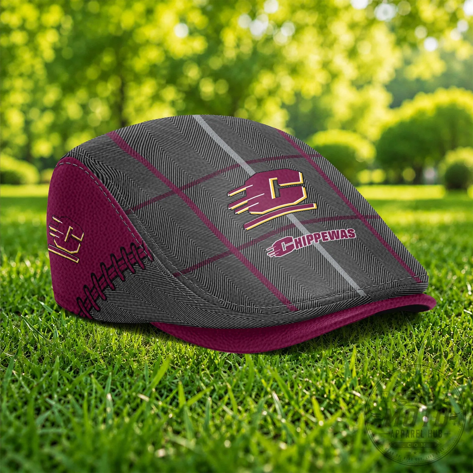 Central Michigan Chippewas NCAA Golf Flat Cap Hat 9 Central Michigan Chippewas NCAA Golf Flat Cap Hat