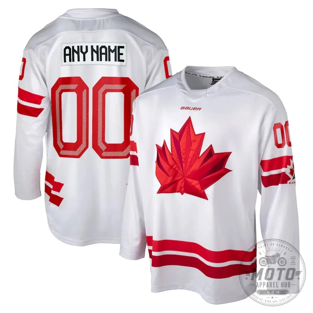 Canada Winter Olympics 2026 White Ice Hockey Jersey with Maple Leaf Logo