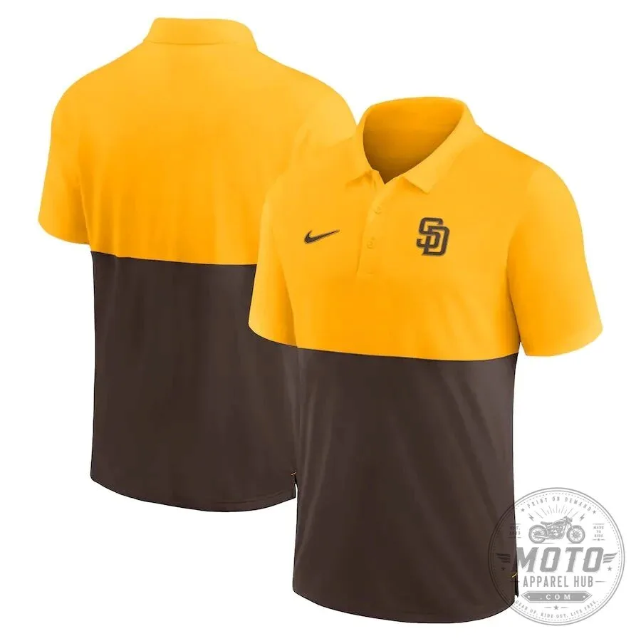 San Diego Padres Nike Gold Brown Team Logo Polo Shirt